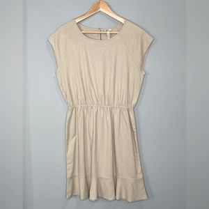 DKR Beige Minimalist Slip Over Tunic Beachy Coastal Summer Dress - NWT